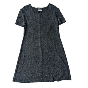 Y2k Ms Choice California Vintage Black Holographic Glitter Dress Square Neck 12